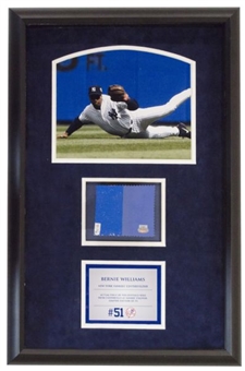 Bernie Williams Framed Piece With Authentic Piece of Yankee Stadium Wall